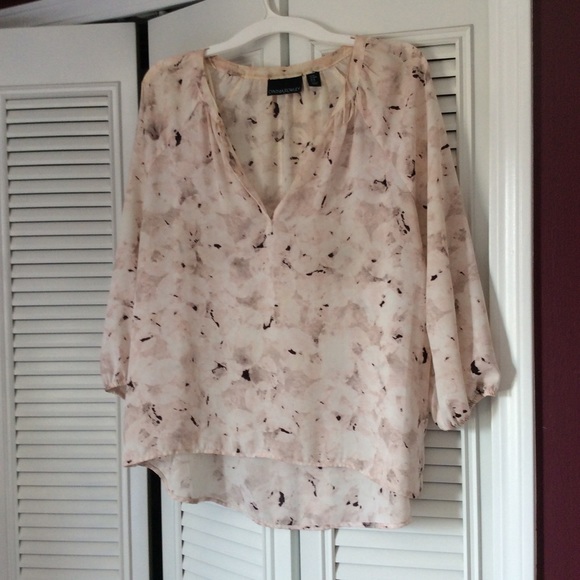 Cynthia Rowley Tops - Pink Floral Chiffon Blouse Cynthia Rowley Tops - Pink Floral Chiffon Blouse